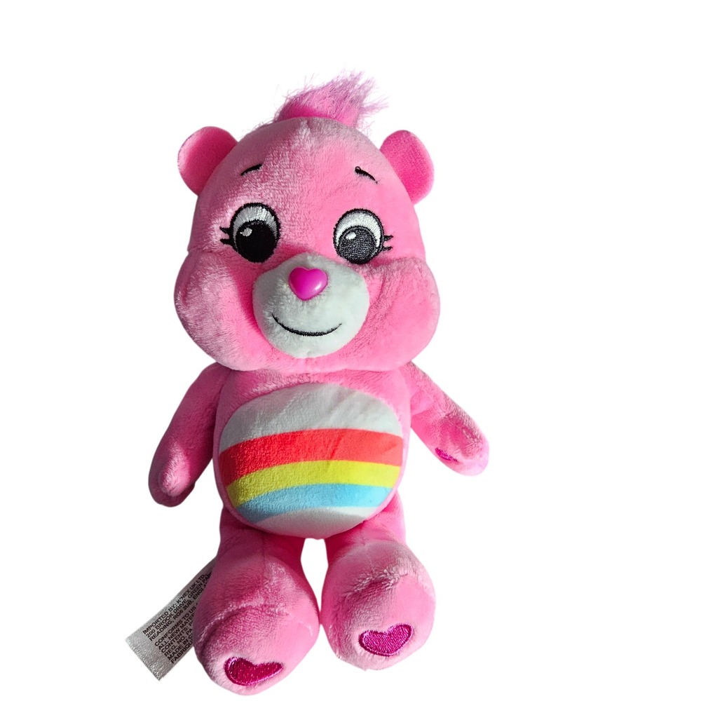 Care‎ Bears Cheer Bear Pink Plush Unlock the Magic 2021 Rainbow Heart 7 in
